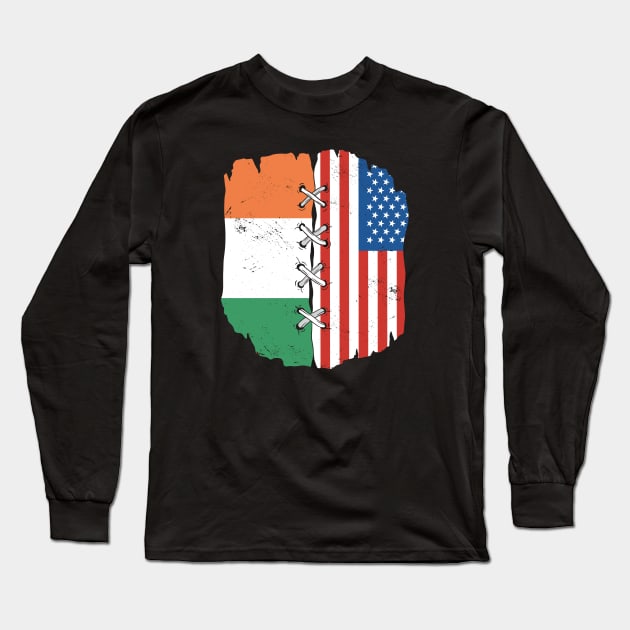 Proud Irish American Heritage // Ireland and USA Flags Long Sleeve T-Shirt by Now Boarding